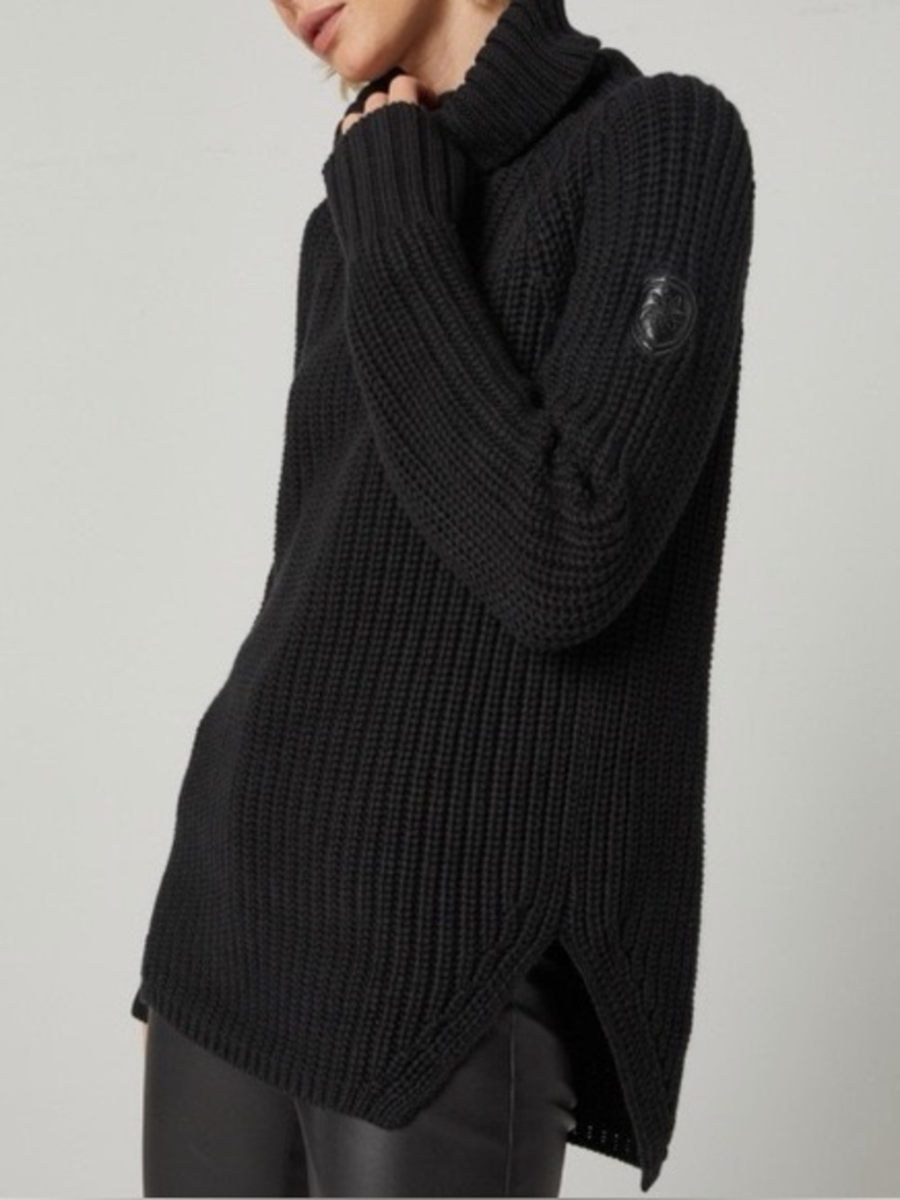 NWT Alp n Rock Simone Black Turtleneck Chunky Knit Sweater Size XS